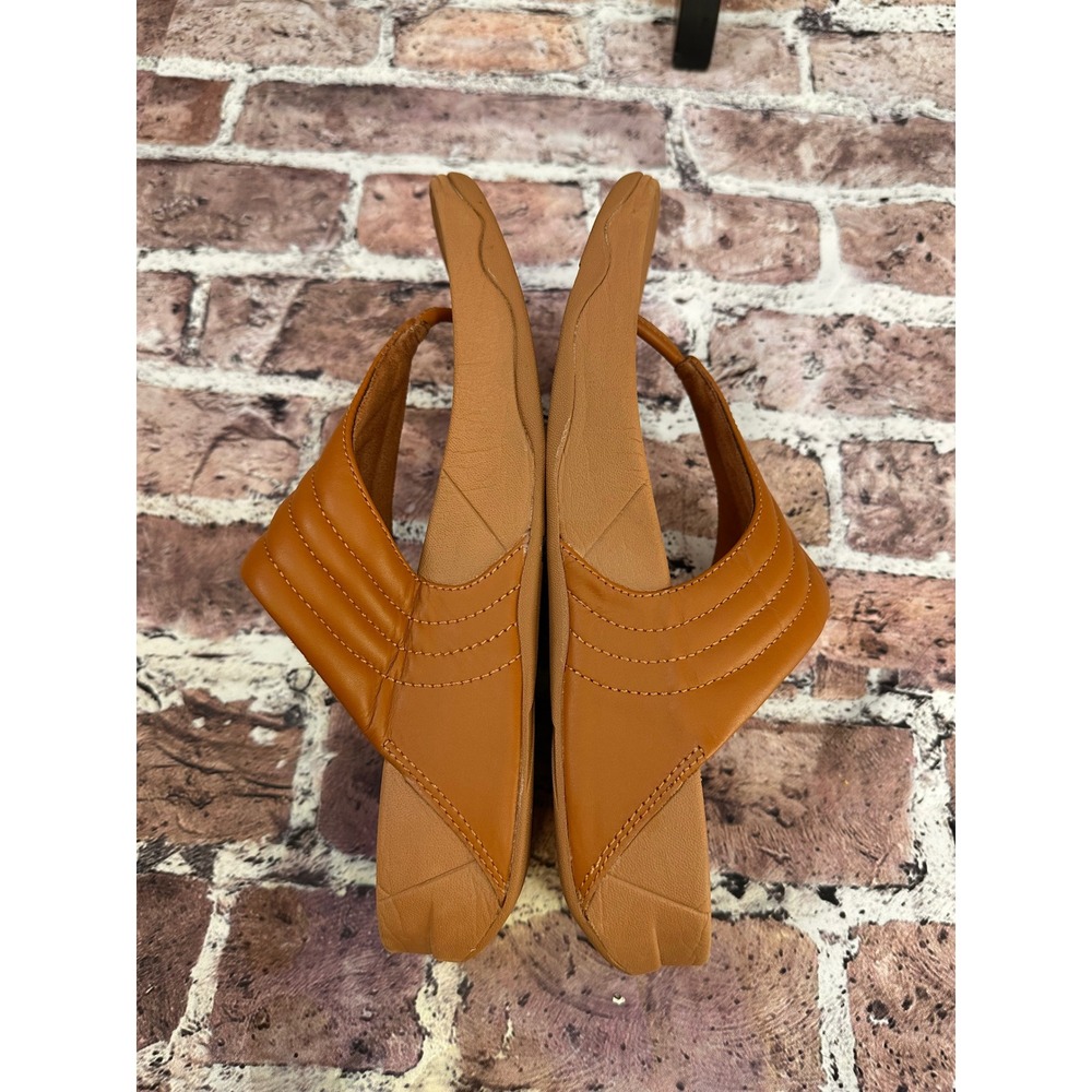 FitFlop Lulu Chevron Leather Toe-Post Sandals Tan Brown DX5-582 Womens 10 - Picture 7 of 16
